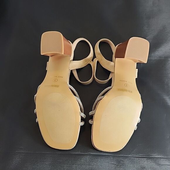 BRAND NEW GLAZE WOMEN’S BLOCK-HEEL RHINESTONES CRISS-CROSS STRAP SANDAL - Picture 13 of 16